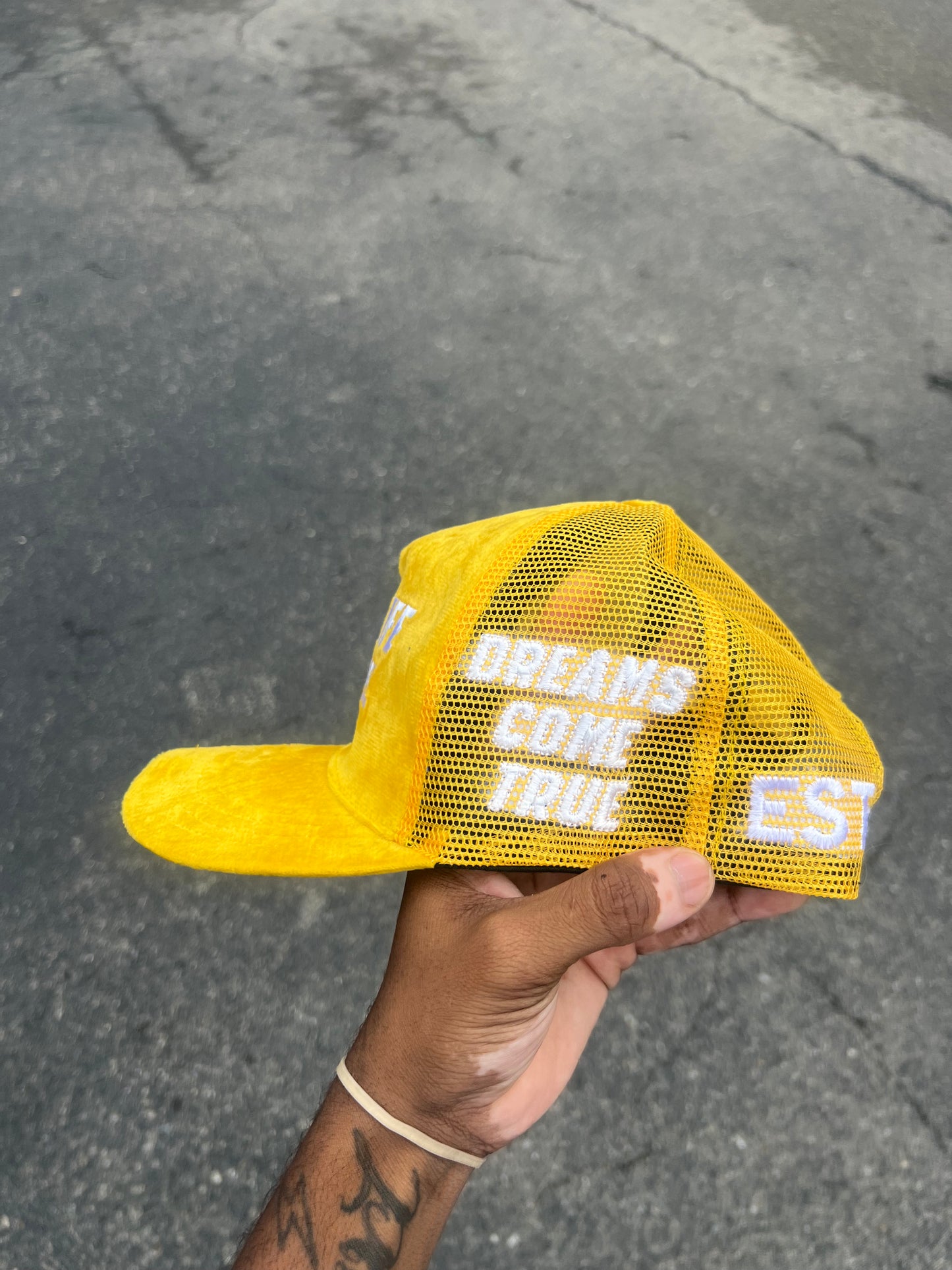Lemonade Suede Trucker Hat