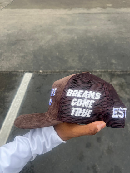 Coffee Brown Suede Trucker Hat